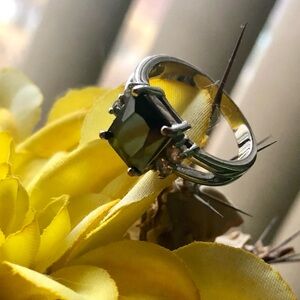 Swarovski black crystal ring